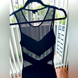 NWOT Sexy Black Sheer Cut Out Mini Dress